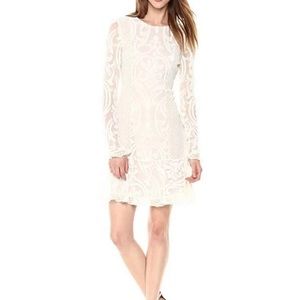 BCBG cream velvet dress